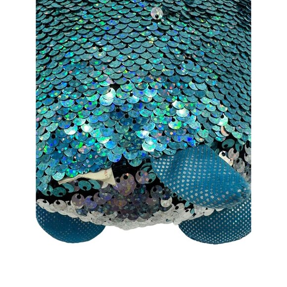 SHIMMEEZ SEQUINS 10 Inch PLUSH BLUE/Green Lamb‎ Sensory Toy Stuffed Animal - Picture 6 of 8